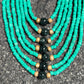 Adjustable Guatemalan Ceremonial Textile Necklace with Jade & Ceramic Beads, turquoise