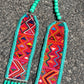 Adjustable Guatemalan Ceremonial Textile Necklace with Jade & Ceramic Beads, turquoise