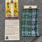 Handmade Beaded Earrings with Ceremonial Textile from Aguacatán and Clay Bead Drops, yellow rectangle