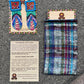 Handmade Beaded Earrings with Ceremonial Textile from Aguacatán and Clay Bead Drops, celeste square