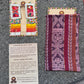 Guatemalan Mayan Textile Statement Earrings with Handmade Clay Beads, medium length, white rectangle