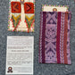 Guatemalan Mayan Textile Statement Earrings with Handmade Clay Beads, dark orange square
