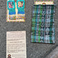 Guatemalan Mayan Textile Statement Earrings with Handmade Clay Beads, medium length turquoise square