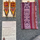Guatemalan Mayan Textile Statement Earrings with Handmade Clay Beads, burnt orange square