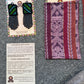 Guatemalan Mayan Textile Statement Earrings with Handmade Clay Beads, medium length, black rectangle