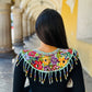 Shoulder Cape with Draped Beads - Huipil Capa Jardin de Lavanda