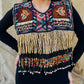 Ceremonial Fringe Poncho with Black Jade - Alas del Cielo