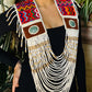 Ceremonial Shoulder Piece with Jade Stones and Ceramic Beads - Sacred Ivory