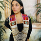 Ceremonial Shoulder Piece with Jade Stones and Ceramic Beads - Sacred Ivory
