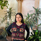 Ceremonial Poncho with Jade & Vintage Huipil - Alas del Cosmos