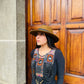 Beaded Tabard Poncho with Traditional Textile & Jade - Universo Nocturno