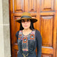 Beaded Tabard Poncho with Traditional Textile & Jade - Universo Nocturno