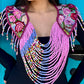 Shoulder Cape with Draped Beads - Huipil Capa Susurro de Rosas