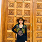 Ceremonial Shoulder Piece with Embroidered Birds and Flowers - Olive Birds