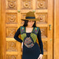Ceremonial Shoulder Piece with Embroidered Birds and Flowers - Olive Birds