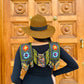 Ceremonial Shoulder Piece with Embroidered Birds and Flowers - Olive Birds