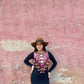 Wearable Art Poncho with Vintage Chichi Textile and Lavender Jade - Cielo Rosa