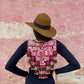 Wearable Art Poncho with Vintage Chichi Textile and Lavender Jade - Cielo Rosa