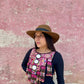 Wearable Art Poncho with Vintage Chichi Textile and Lavender Jade - Cielo Rosa
