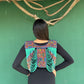 Beaded Tabard Poncho with Traditional Textile & Lilac Jade - Via Turquesa