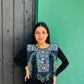 Beaded Tabard Poncho with Traditional Textile & Jade - Noche de Colores