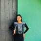 Beaded Tabard Poncho with Traditional Textile & Jade - Noche de Colores