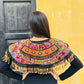 Ceremonial Cape with Jade & Vintage Floral Huipil - Yohl Ik’nal