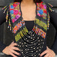 Shoulder Cape with Draped Beads - Huipil Capa Primavera Nocturna