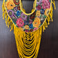 Shoulder Cape with Draped Beads - Huipil Capa Flores de Oro