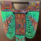 Beaded Tabard Poncho with Traditional Textile & Lilac Jade - Via Turquesa