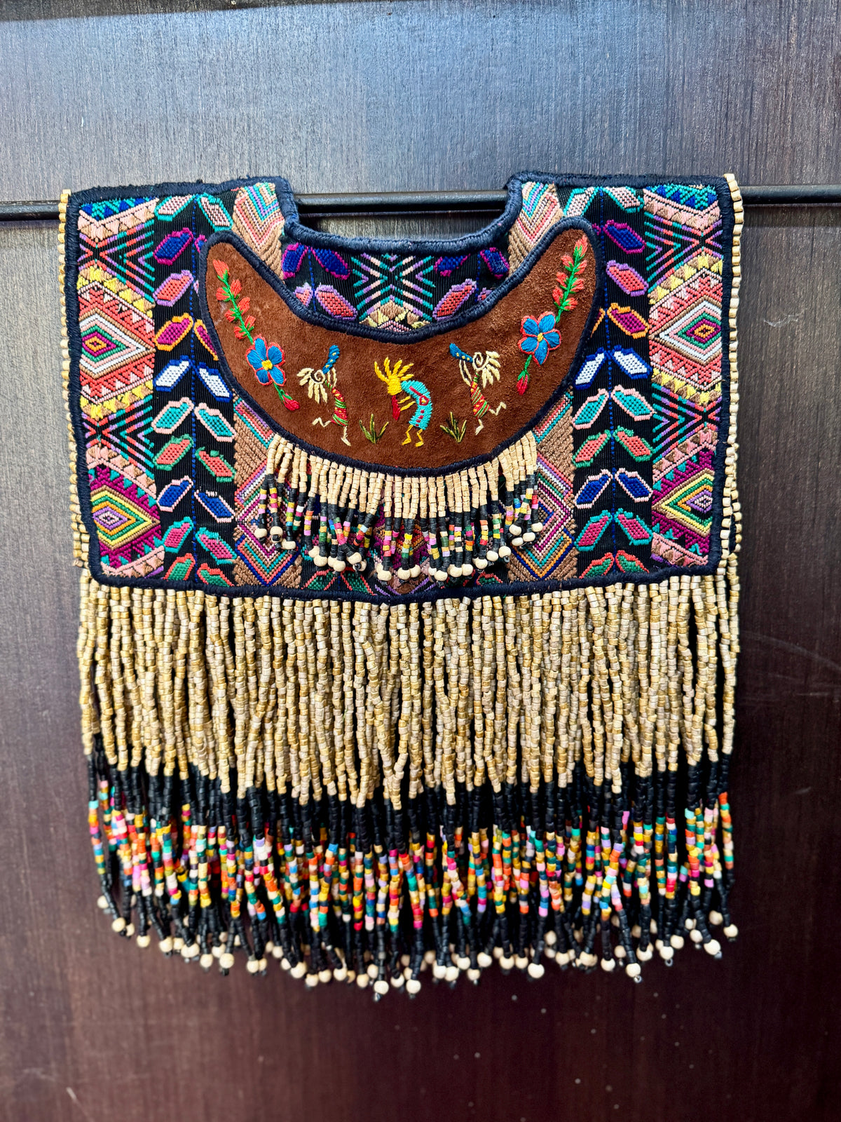 Ceremonial Fringe Poncho with Black Jade - Alas del Cielo