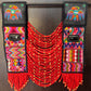 Ceremonial Shoulder Piece with Black Jade and Embroidered Birds - Red Cosmology