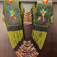 Ceremonial Shoulder Piece with Embroidered Birds and Flowers - Olive Birds