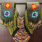 Ceremonial Shoulder Piece with Embroidered Birds and Flowers - Olive Birds