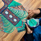 Beaded Tabard Poncho with Traditional Textile & Lilac Jade - Via Turquesa