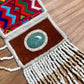 Ceremonial Shoulder Piece with Jade Stones and Ceramic Beads - Sacred Ivory