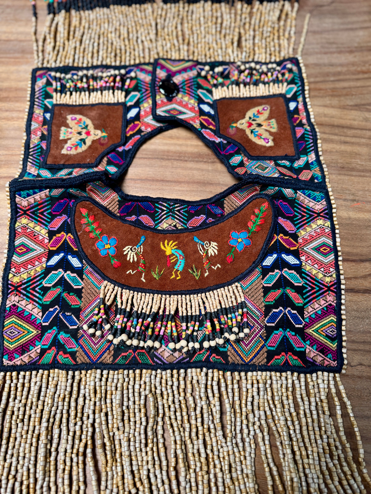 Ceremonial Fringe Poncho with Black Jade - Alas del Cielo