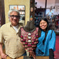 Wearable Art Poncho with Vintage Chichi Textile and Lavender Jade - Cielo Rosa
