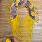 Shoulder Cape with Draped Beads - Huipil Capa Flores de Oro