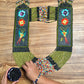 Ceremonial Shoulder Piece with Embroidered Birds and Flowers - Olive Birds