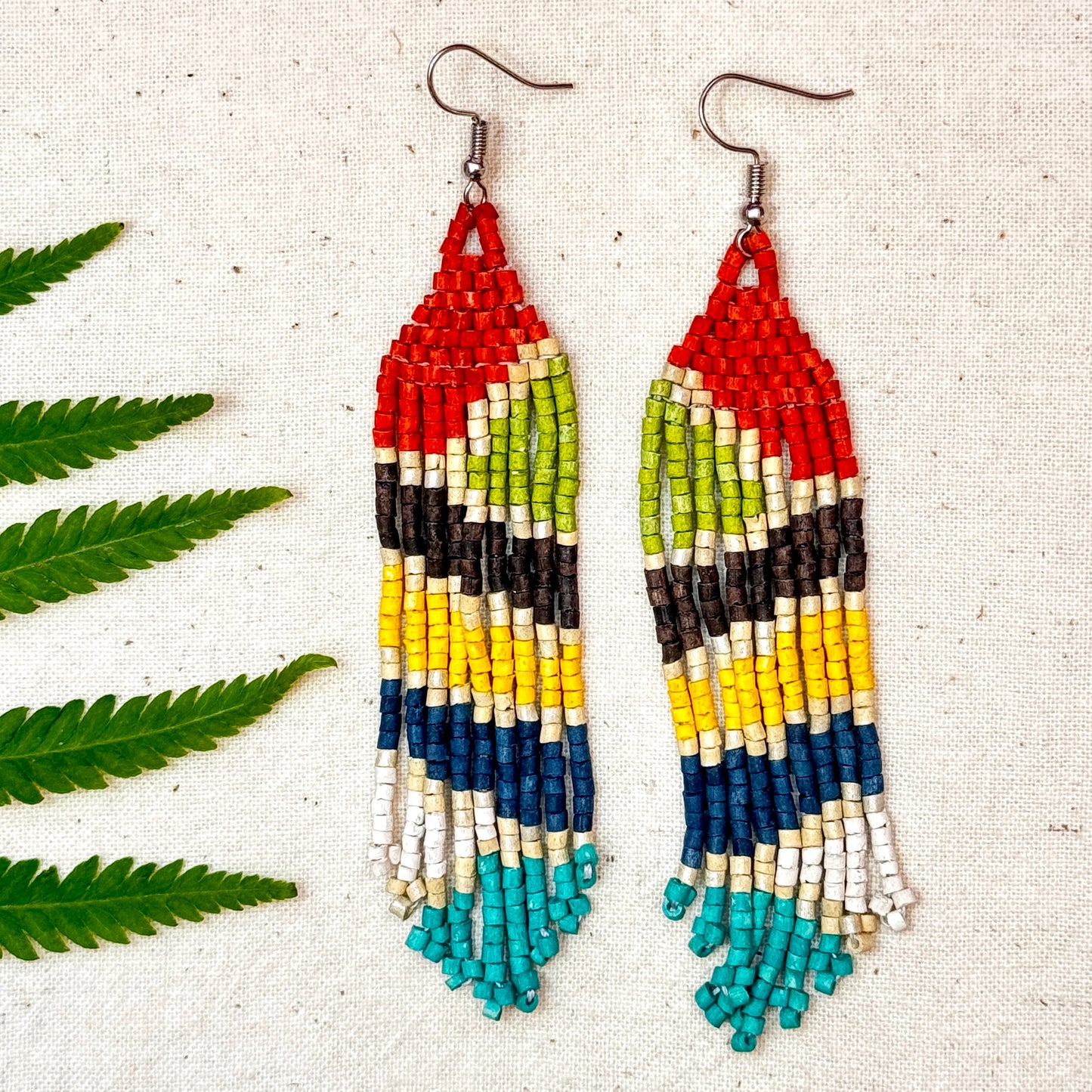 Ultra Lightweight Beaded Earrings in Picasso Inspired Design