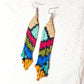 Ultra Lightweight Beaded Earrings in Picasso Inspired Design