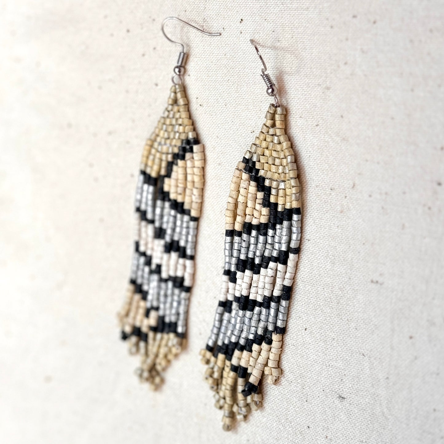 Ultra Lightweight Beaded Earrings in Picasso Inspired Design