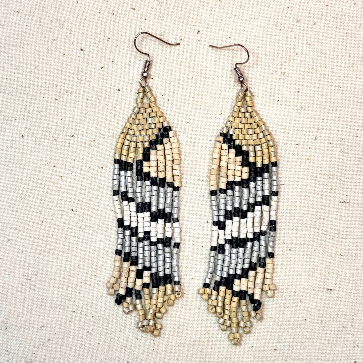 Ultra Lightweight Beaded Earrings in Picasso Inspired Design