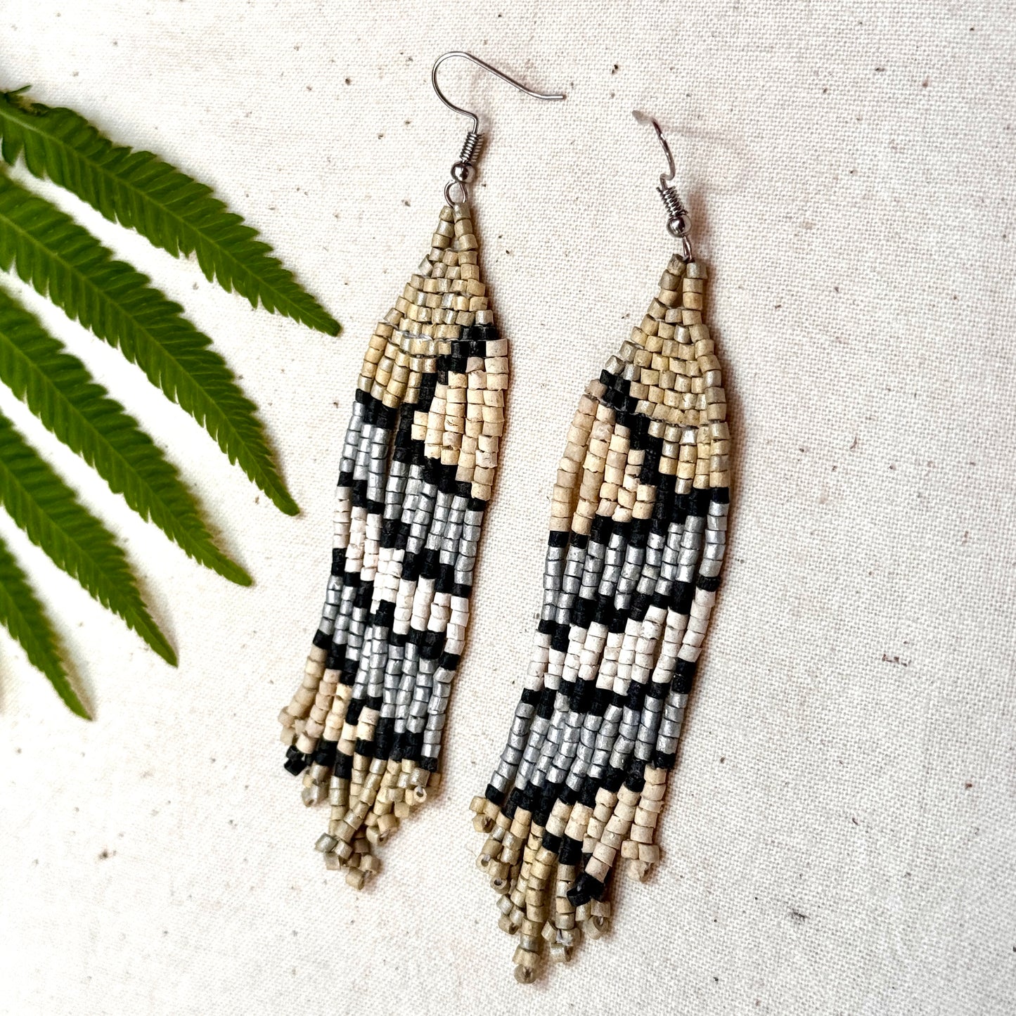 Ultra Lightweight Beaded Earrings in Picasso Inspired Design