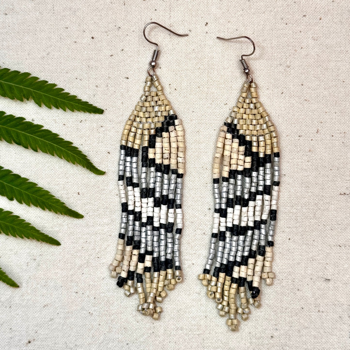 Ultra Lightweight Beaded Earrings in Picasso Inspired Design