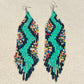 Beaded Fringe Earrings in Boho Zig Zag Design