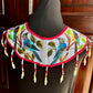 Ceremonial Shoulder Piece with Hand-Embroidered Birds - Stone Blue & Velvet