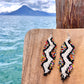 Beaded Fringe Earrings in Boho Zig Zag Design