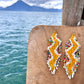 Beaded Fringe Earrings in Boho Zig Zag Design